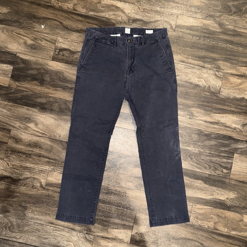 Gap Straight Fit Regular Chino Pants Casual Preppy Men's Size 33x30 Navy Blue